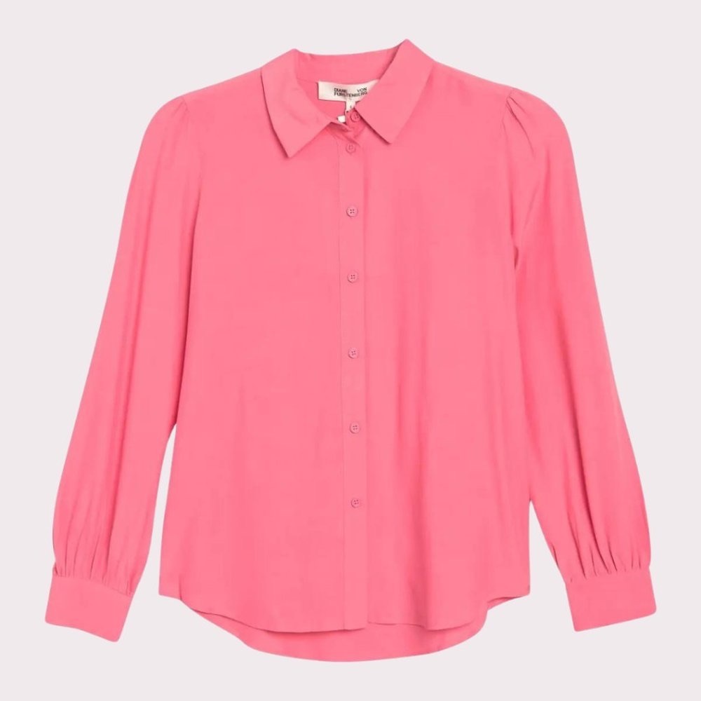 DIANE VON FURSTENBERG Mariah Button Front Shirt In Petal